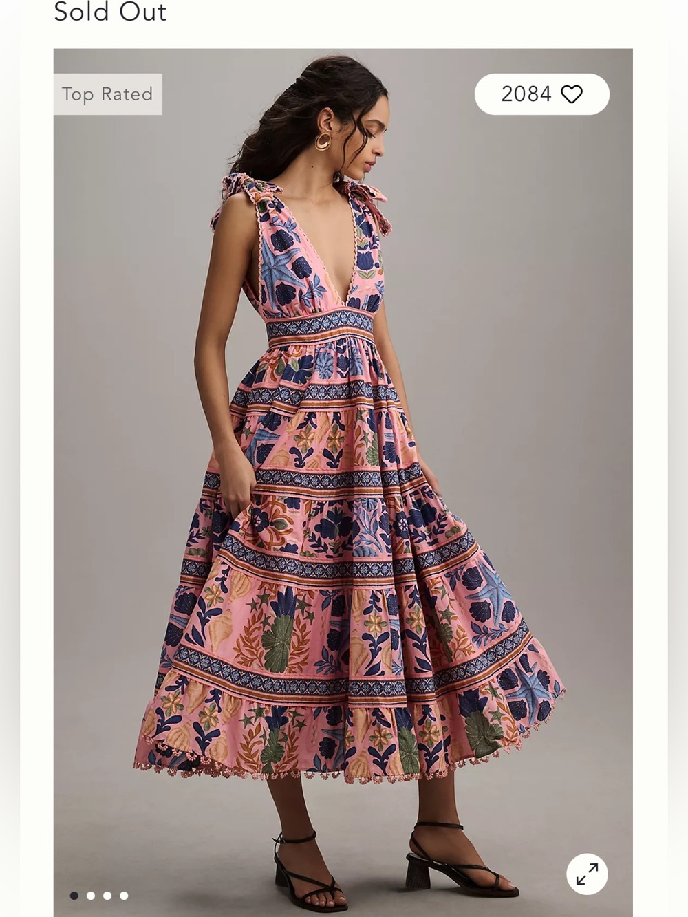 Farm rio size S Seashell Tapestry Dress Summer Floral seashell summer ocean - Picture 1 of 15